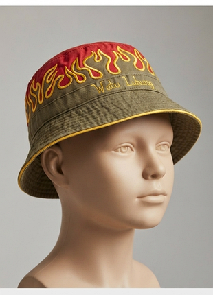 Панама для детей 3-8 лет детская панама (bucket hat) с принтом пламени, которая защищает от солнца.