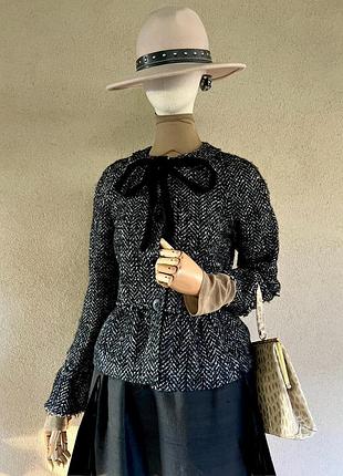 Шерсть/мохер,отводовой жакет с баской,zara