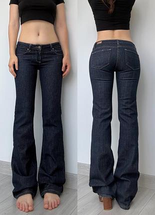Джинсы 36 s низкая талия посадка клёш flared bootcut 2000ые синие vintage y2k винтаж