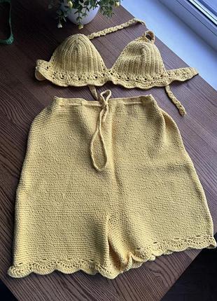 Костюм handmade шорти топ хлопок хс с