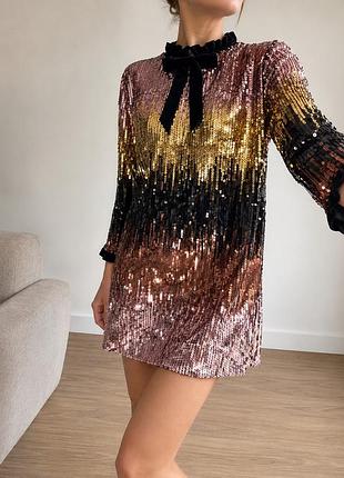 Сукня zara studio сукня з паєтками й бархатними вставками