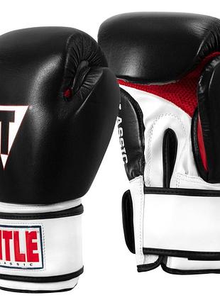 Боксерські рукавиці title classic leather 2.0 black/white/red xl 16 oz.