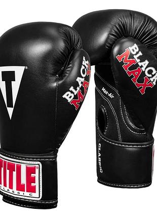Боксерские перчатки title classic black max black 12 oz.