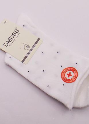 Бавовняні шкарпетки з ослабленою гумкою 36-41 білі dmdbs 165