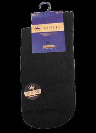 Носки хлопок корона 41-47 черные 1711