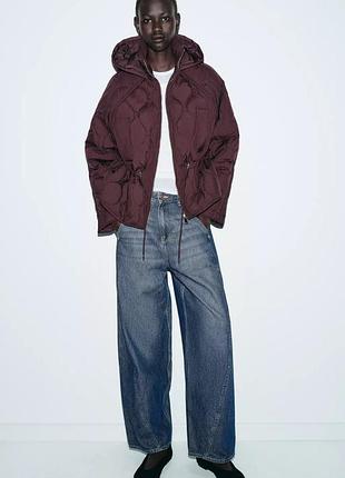 Демісезонна жіноча стьобана   куртка zara  ​​із зносостійкої тканини ripstop