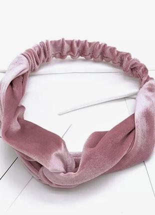 Класна велюрова пов'язка чалма на гумці