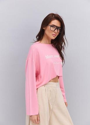 Акция розовый лонгслив oversize 5