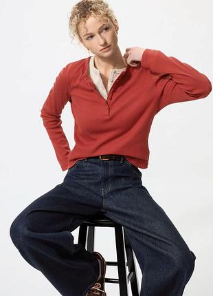 Лонгслив uniqlo в рубчик