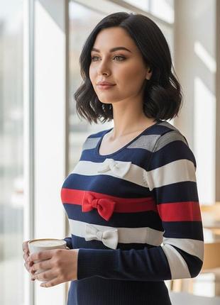 Светр у різнобарвну широку смужку,made in italy