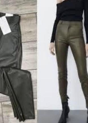 Брюки zara,m  , утеплені, нові , колір хакі