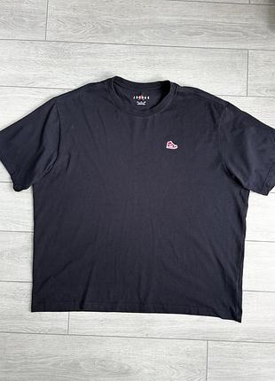 Черная мужская футболка найк джордан nike air jordan brand sneaker patch size xxl 2xl ххл 2хл размер майка джерси поло тениска оригинал