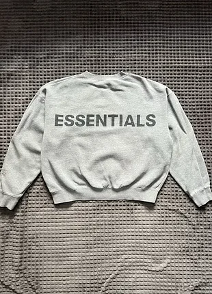 Fog (s-xl) fear of god essentials 3m logo crewneck мужской свитшот ори