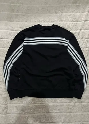 Adidas (m) topman 3-stripes vintage мужской свитшот черный на лампасах