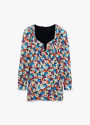 Красивое платье в цветы от zara