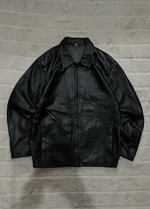 Zara (s/m) leather jacket мужская кожанка кожаная куртка на молнии чер