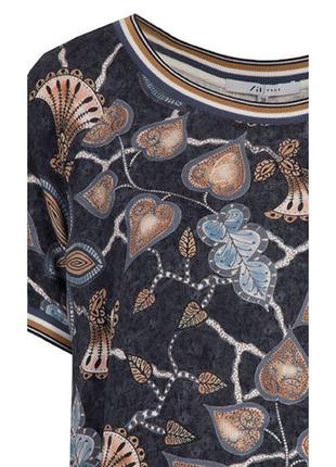 Блузка віскозна з манжетами і резинкою з люрексом річна zaps tertu 025 синя (джинс)4 фото