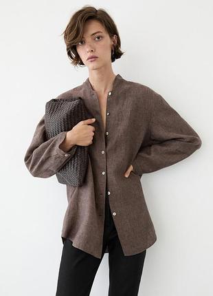 Льняная рубашка massimo dutti