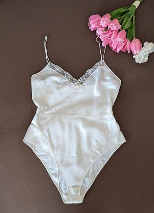 Атласное винтажное боди с кружевом от malizia by la perla