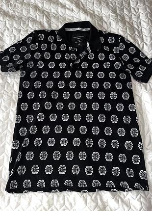 Чоловіча футболка-поло philipp plein homme hexagon monogram (розмір xl)
