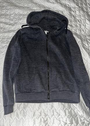 Темно-сіра кофта зип-худі h&m