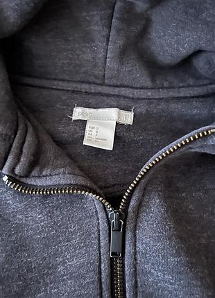 Темно-сіра кофта зип-худі h&m 2