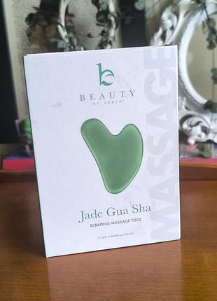 Нефриртовый скребок гуаша beauty by earth (jade gua sha)