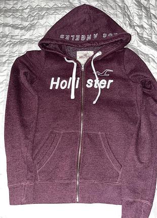 Бордова кофта зип-худі hollister los angeles original