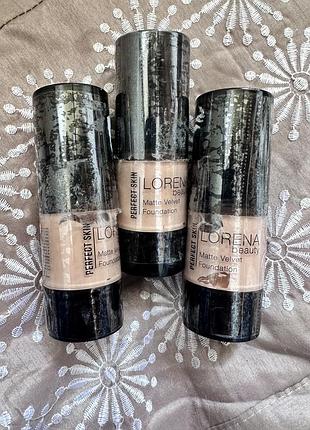 Лот тональный крем основа lorena beauty matte velvet foundation