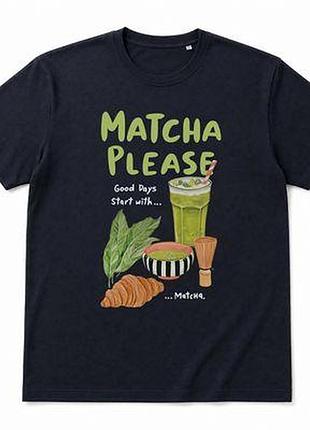 Футболка з принтом matcha please