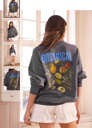 Свитшот next kew gardens x vitamin fruit botanical оверсайз с фруктовым принтом