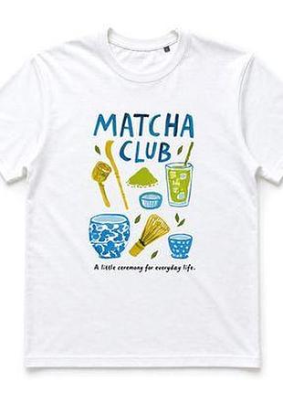 Футболка з принтом matcha club