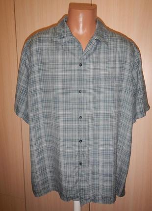 Шелковая тенниска рубашка marks &amp; spencer p.xl 100% шелк