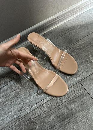 Прозрачные босоножки мюли zara
