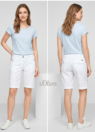 ​✨ жіночі білосніжні шорти / бермуди s.oliver (casual women)🤍 розмір s-m
