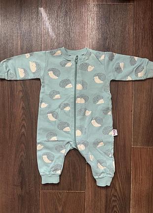 Ромпер (чоловічок) бірюзового кольору з їжачками, від murat baby, на 6 міс.