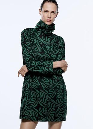 Бавовняна коротка сукня прямого крою zara
