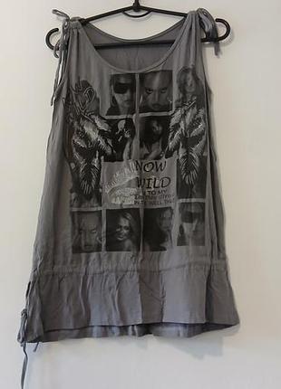 Стильний сірий топ / подовжена майка в стилі y2k / grunge