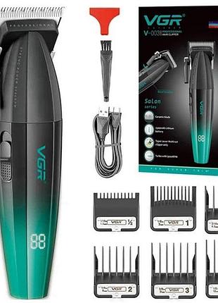 Машинка для стрижки волосся акумуляторна professional turbo з різними насадками vgr v-003