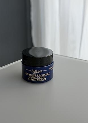 Нічний відновлювальний крем для обличчя kiehl's midnight recovery omega rich cloud cream (14 мл) зволожуючий омолодження догляд омега для обличчя