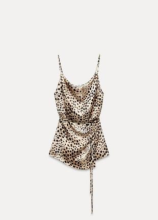 Сатиновый топ в леопардовый принт от zara