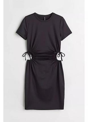 Сукня-футболка жіноча коротка h&m xs чорна