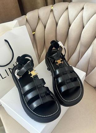 Босоніжки celine сандалі селін босоножки селин черные коричневые чорні коричневі