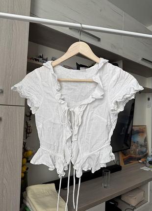 Бавовняий топ, бліда із завʼязками від h&m