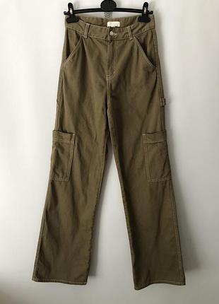Широкі штани карго h&m wide cargo trousers /s/xs