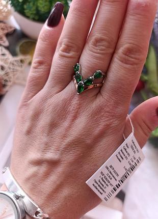 Срібна каблучка з золотом і зеленим альпінітом 💚