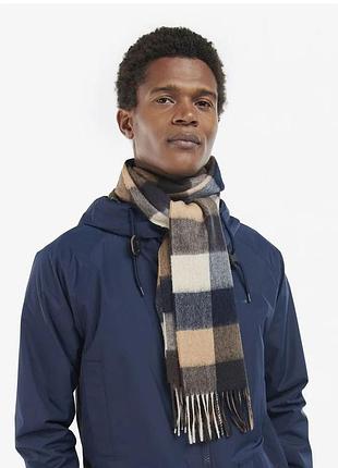 Шерстяной мужской шарф в клетку, тартан barbour шерсть