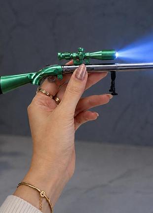 Гелевая ручка трансформер «снайперская винтовка» sniper rifle с фонариком 0.38 мм синяя 23 см зеленый