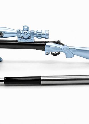 Гелевая ручка трансформер «снайперская винтовка» sniper rifle с фонариком 0.38 мм синяя 23 см голубой
