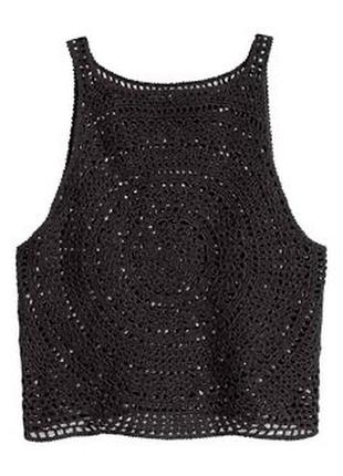Вʼязана майка топ кроше р.s-m h&m